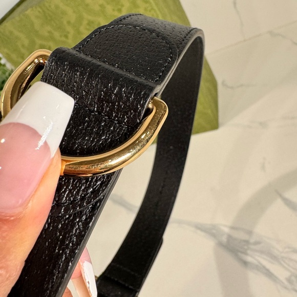 Authentic NEW Beautiful Black Leather Gucci Dog Collar w/ box Size XL - Picture 8 of 9